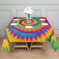 thumbnail image 3 of Rainbow Tie Dye Spiral Dot Pattern Square Tablecloth,Waterproof Square Table Cover,Wipeable Spillproof Washable Table Cover for Home Kitchen Party Decor 60"x60"(152x152cm), 3 of 6
