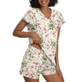 thumbnail image 3 of MINTREUS Women's Knit Pajamas Set Ruffle Sleeves Sleepwear Casual 2 Piece Pjs Soft Loungewear with Pockets, 3 of 6