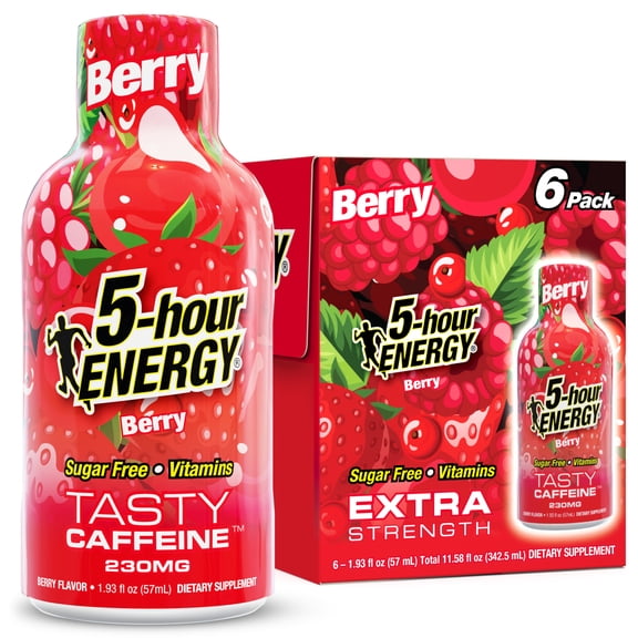 5-hour ENERGY Shot, Extra Strength, Berry, 6 Count