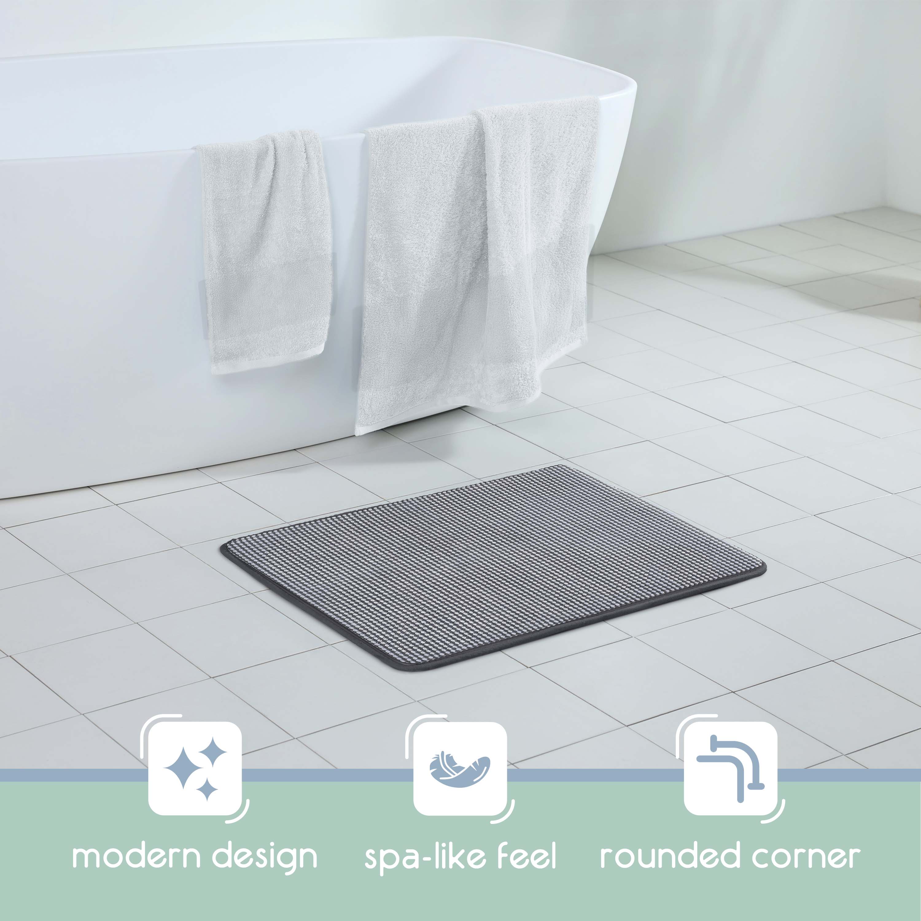 Vellux Bliss Memory Foam Bath Rug, 20" x 30", Midnight Black