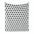 thumbnail image 1 of Abstract Soft Flannel Fleece Blanket, Curved Shaped Vertical Lines with Oval Waves Damask Old Fashioned Art Design, Cozy Plush for Indoor and Outdoor Use, 60" x 80", White and Black, by Ambesonne, 1 of 6