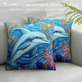 thumbnail image 3 of GOSMITH  Set of  for Couch, Nautical Coastal/Sea Theme/Sea Horse Turtle Dophine Starfish Square Pillows Cover Case for Cushions Sofa Bed Cushion Outdoor Decoration, 3 of 5