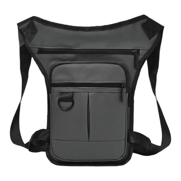 Riñonera para hombre, riñonera, riñonera, bolsa de pierna, impermeable, informal, cruzada Gris