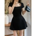 thumbnail image 2 of Size S-5XL Women Dress Summer Short Sleeve Square Collar Slim Dress 2024 New Fashion Backless A-Line Dresses Club Wear Oversize, 2 of 7