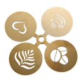 thumbnail image 2 of Uioepy Golden Stainless Coffee Latte Art & Bread Powder Sprinkling Kitchen Utensils Set Gold , a Set of Drawing Molds off Promotions, 2 of 6