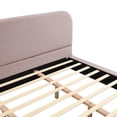 thumbnail image 6 of Christopher Knight Home Unique King Size Bed Frame, Velvet Upholstered with Solid Wooden Legs, Pink, 6 of 10