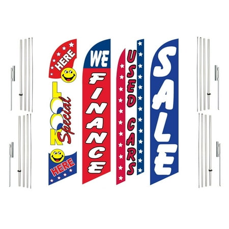4 Swooper Flags With 4 Pole Kits Look Special Here We Finance Used Cars Sale