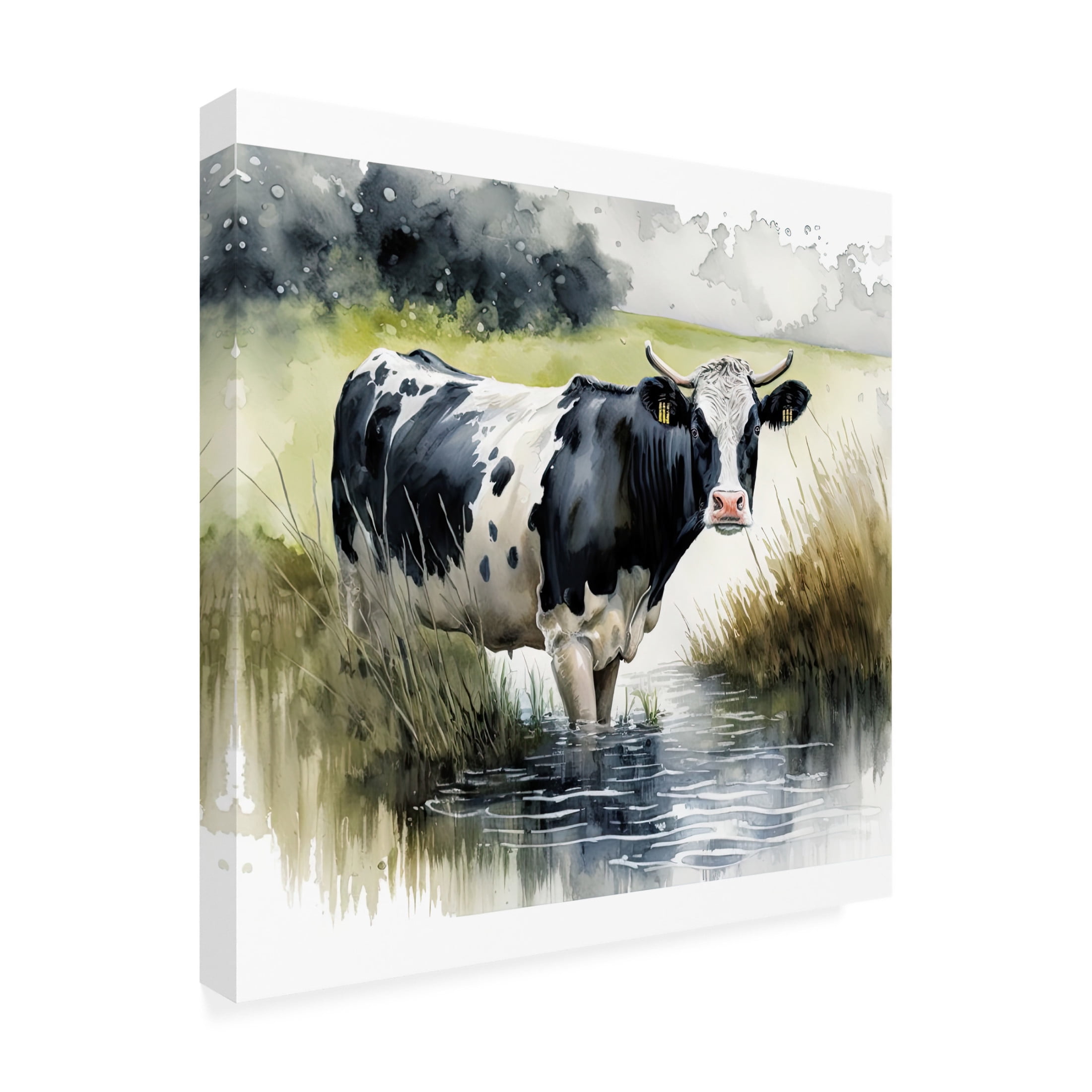 Canvas Wall Art - The Golden Valley 'Rainy Day' Wall Art for Living Room, Bedroom, or Office Décor by Trademark Fine Art - 14 x 14 Inches