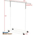 Simple Houseware Standard Rod Clothing Garment Rack, White