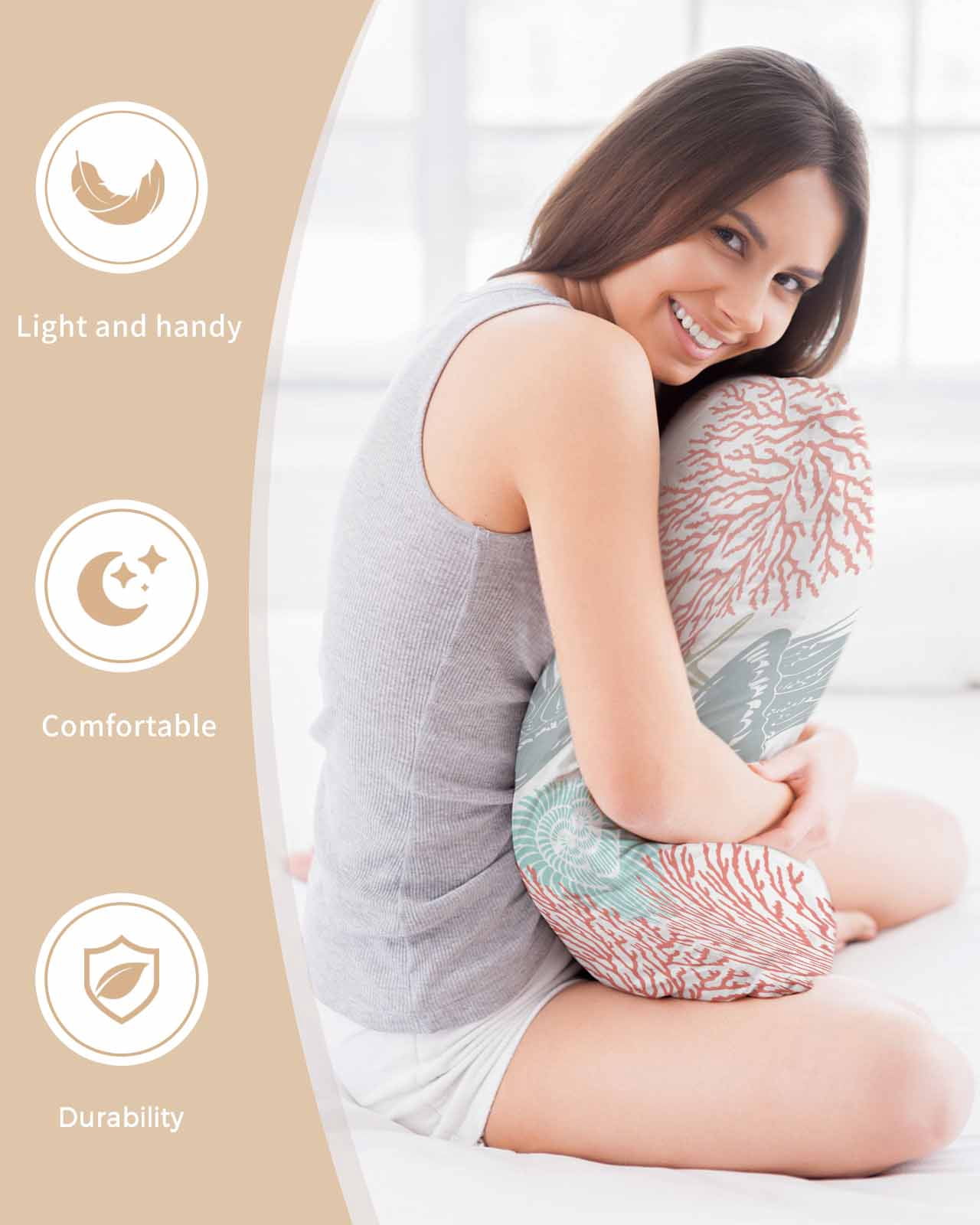 Jellyfish Coastal Pillow Cases King Size Set of 2, Smooth Satin Pillowcase for Hair and Skin, Teal Red Coral Starfish Decorative Cooling Bed Pillow Covers with Zipper, 20x36 Inches