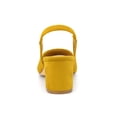 thumbnail image 2 of BLISSFUL STEP Women's Block Heel Pumps Slingback Heels Yellow 7.5, 2 of 7