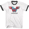 thumbnail image 1 of Weezer 3D W White/Black Adult S/S Ringer T-Shirt, 1 of 2