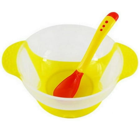 Panda Superstore PS-BAB166802011-DALISH00086 Temperature Sensing Color-Changing Spoon & Bowl, Yellow