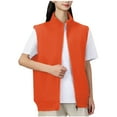 thumbnail image 2 of Women's Sleeveless Solid Color Reversible Vest Jacket Warm Casual No Pockets Style, 2 of 9