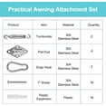 thumbnail image 4 of Awning Attachment Set, Heavy Duty Sun Shade Sail Stainless Steel Hardware Kit for Garden Triangle and Square, Rectangle, Sun Shade Sail Fixing Accessories B, 4 of 5