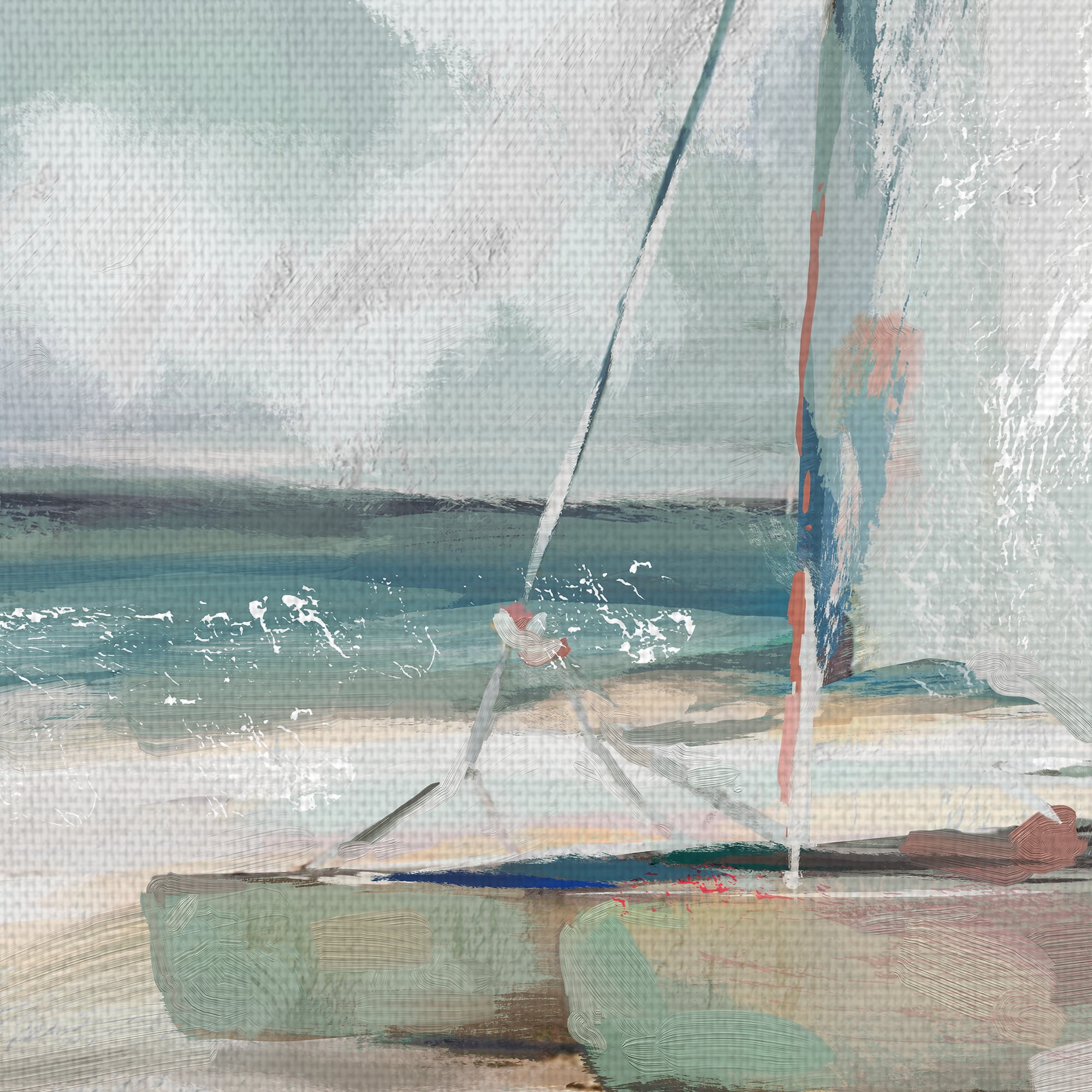 Masterpiece Art Gallery Windblown Coastal Sail by Studio Arts Canvas Art Print 22" x 28"