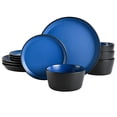 thumbnail image 2 of Gibson Soho Lounge Sofia Coupe Dinnerware Set, Service for 4 (12pcs), Matte Blue, 2 of 10