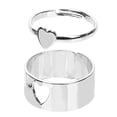thumbnail image 2 of 1 Pair Heart Rings Couple Rings Adjustable Open Ring Statement Finger Ring, 2 of 8