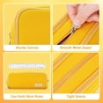 thumbnail image 5 of Estuche escolar para niñas y niños, estuche grande con 3 compartimentos, estuches de colores pastel para mujeres y hombres (amarillo), 5 of 5