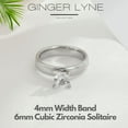 thumbnail image 3 of 4mm Gold Stainless Steel Women Engagement Ring Ginger Lyne Collection, 3 of 6