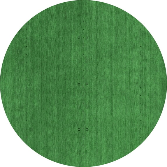 Ahgly Company Indoor Round Abstract Emerald Green Contemporary Area Rugs, 4' Round