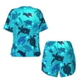 thumbnail image 6 of Wukai World Turtle Day Women's Pajama Set,Short-Sleeve Top and Shorts with Elastic Waistband and Pockets for Loungewear, Yoga, and Casual Wear-Medium, 6 of 8