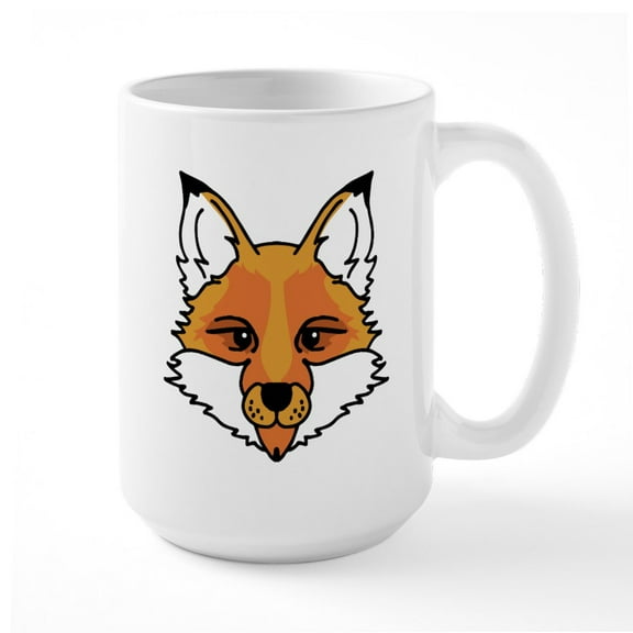 CafePress - Fox Face - 15 oz Ceramic Large White Novelty Mug