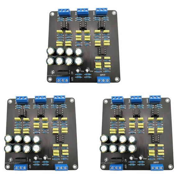 3X NE5532 Speaker Crossover Filter Dual-Channel 2.0 Stereo High/Mid/ 3-Way DIY Speaker Amplifier Divider,3 x Speaker Crossover Filter Divider,Black