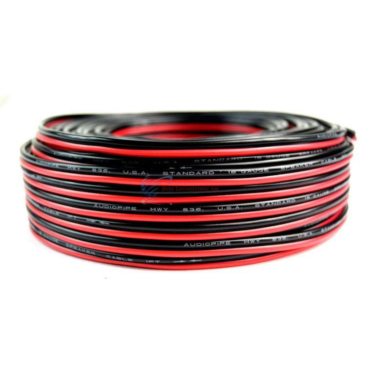 Install Bay IBR98 18 Gauge 25' Black/Red Copper Speaker Wire