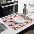 thumbnail image 3 of Dogs with Pioneer Flower Dish Drying Mat for Kitchen 1 Pack, Ultra Absorbent Microfiber Dishes Drainer Mats,16"x18", 3 of 6