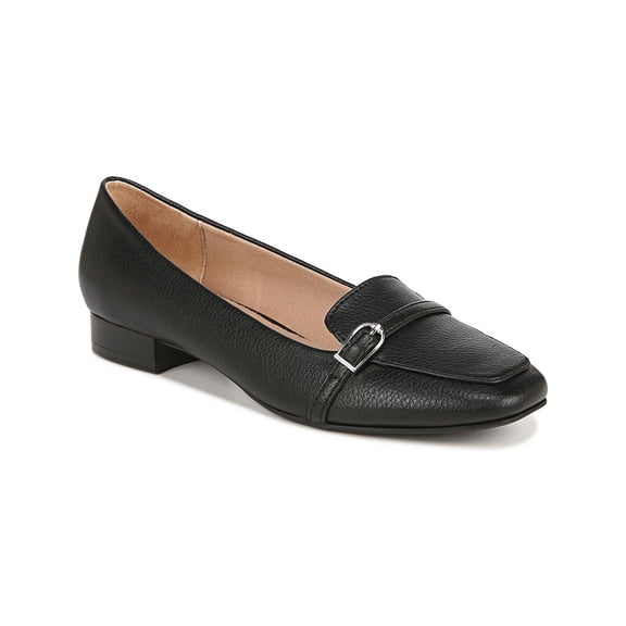 LifeStride Womens Catalina Faux Leather Buckle Loafer Heels