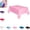 Pink, variant on Large Solid Color Disposable Tablecloth – Plastic Square Table Cover for Birthday Parties, Events, Clean Tablecloth for Buffet, Wedding, Picnic
