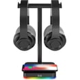 thumbnail image 1 of KAFRI RGB Headphone Stand with Wireless Charger Desk Gaming Headset Holder Hanger Rack with 10W/7.5W Fast Charge QI Wireless Charging Pad - Suitable for Gamer Desktop Table Game Earphone Accessories, 1 of 7