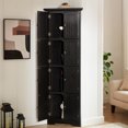 thumbnail image 4 of Leumius 4-Tier 72" Corner Kitchen Pantry Storage Cabinet with 8 Doors Tall Storage Cabinet, Corner Cabinet and Shelves, Bookshelf Cabinet for Bathroom, Living Room, Kitchen Black, 4 of 8