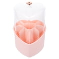 thumbnail image 3 of Porta brochas de maquillaje con forma de corazón y tapa, organizador de escritorio para oficina, 3 of 7