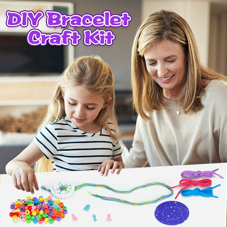 Friendship Bracelet Making Kit,Arts and Crafts for Kids Ages 8-12,DIY  Bracelet Making Kit with 20 Pre-Cut Threads,Birthday Gifts for Girl Aged 6  7 8 9 10 11 12 Year Old Child Travel Activity Set 