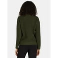thumbnail image 3 of Time and Tru Women's and Women's Plus Waffle Stitch Sweater with Long Sleeves, Midweight, Sizes XS-4X, 3 of 5