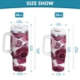 thumbnail image 3 of 40 oz Stainless Steel Tumbler Vacuum Insulated Leak Proof Stainless Steel Coffee Cup Water Bottles Maroon Roses, 3 of 9