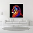 thumbnail image 2 of 18" x 18" The Lion by Clara Summer - Wall Art Print on Canvas Fabric Black, 2 of 3