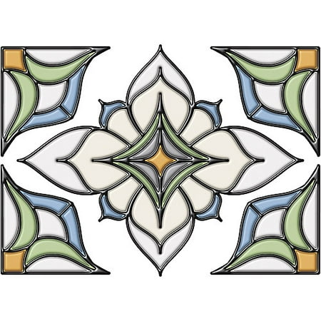 Brewster Home Fashions Alden Stained Glass Appliqu Window Sticker