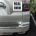 thumbnail image 2 of DistinctInk Custom Bumper Sticker - 3" x 3" Decorative Decal - White Background - Real Athletes Swim Rest Play Games, 2 of 2