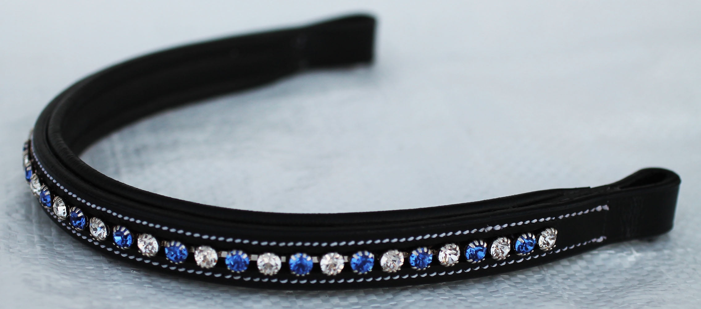 Equestrian Horse English Dressage Leather Bridle BROWBAND Black Bling