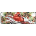 thumbnail image 5 of SKYSONIC 2'X6' Vintage Cardinal Birds Fir Branch Runner Rug with Rubber Backing, Watercolor Christmas Red Berries Non Slip Entryway Rug Runner Washable Soft Area Rug Carpet, 5 of 6