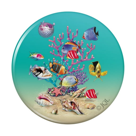 Coral Fish Ocean Bottom Garden Shells Diving Kitchen Refrigerator Locker Button Magnet