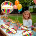 thumbnail image 4 of 24 Pz Plato Cartón Premium Pastelero Happy Birthday Hb Colores Confeti Oro, 4 of 4