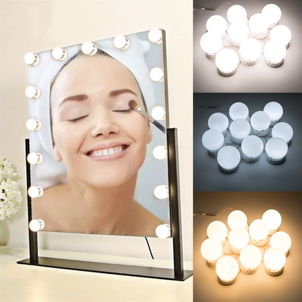 10 LED Vanity Mirror Lights with 10 Dimmable Bulbs 3 Color Modes 