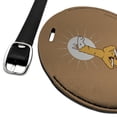 thumbnail image 2 of Dalai Llama Funny Humor Round Leather Luggage Card Suitcase Carry-On ID Tag, 2 of 6