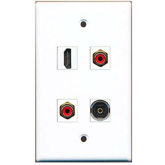RiteAV - 1 Port HDMI 2 Port RCA Red 1 Port Toslink Wall Plate