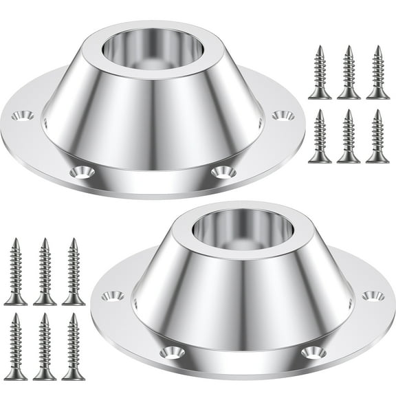 2Pcs RV Table Base Aluminium Alloy RV Pedestal Table Base Flange Standard RV Table Floor Mounting Base with 12 Screws Sturdy RV Table Leg Base for Standard RV Table