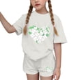 thumbnail image 2 of ATOGUTA Big Girls Outfits 2 Piece Short Sleeve Tee Shirt and Kids Athletic Shorts Activewear Set White, Size 4T-15, 2 of 6
